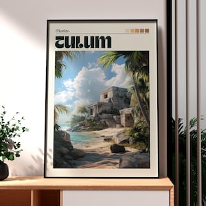 Tulum Print - Tulum Mexico Wall Art - Tulum City Poster - Travel Wall Art - Mexico Travel Poster - Tulum Wall Art - Travel Art Mexico