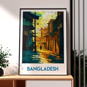 Stampa di viaggio del Bangladesh - Arte murale del Bangladesh - Arte del Bangladesh - Arte della città del Bangladesh - Poster del Bangladesh - Stampa di viaggio in Asia - Regalo di viaggio