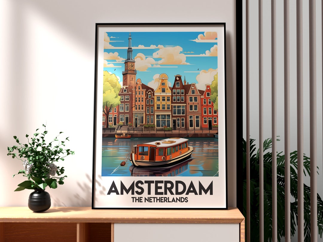 Amsterdam Print the Netherlands Wall Art Amsterdam Poster Travel Wall ...