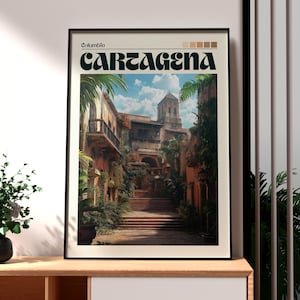 Cartagena Poster - Cartagena Art - Colombia Travel Print - Colombia Wall Art - Cartagena Travel Print - Backpacking Poster - South America