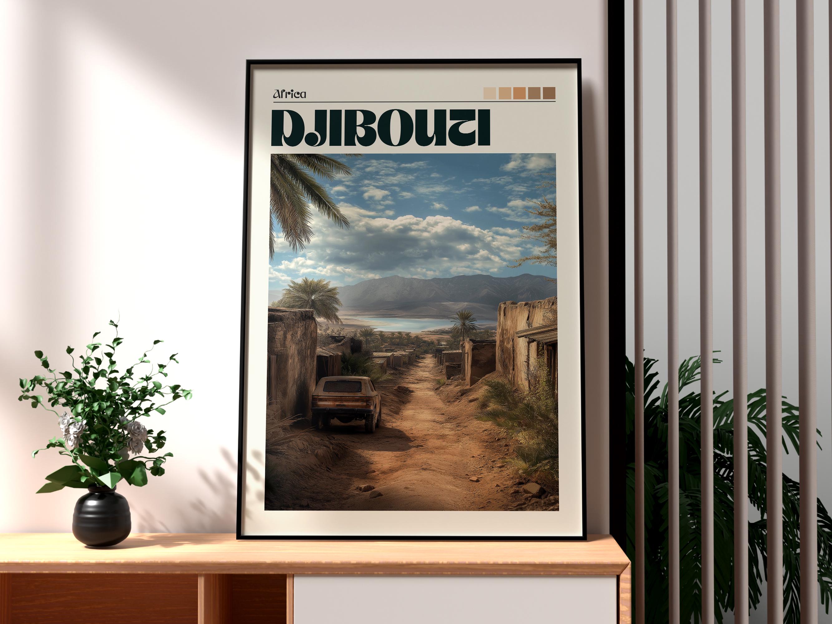 Djibouti Travel Print - Djibouti Wall Art -  Djibouti Poster - Djibouti Travel Wall Art - Africa Poster -  Africa City Art - Africa Travel