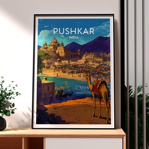 Pushkar Indien Reseposter: Rajasthan Väggkonst