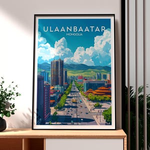 Ulaanbaatar Poster - Mongolia Print - Mongolia Wall Art - Ulaanbaatar Travel Poster - Travel Wall Art - Europe Poster - Central Asia  City