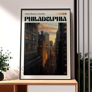 Impresión de Filadelfia - Arte mural de un estado de EE. UU. - Póster de Filadelfia - Póster de Pensilvania - Filadelfia, Pensilvania - Arte mural de Filadelfia - Póster de un estado de EE. UU.