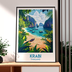 Krabi Print - Thailand Wall Art - Thailand Poster - Krabi Wall Art - Thailand Island Poster - Ao Nang Poster - Thai Art - Krabi Thailand Art