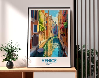 Venice Canal Art Print: Italy Travel Poster