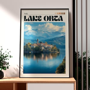 Lake Orta Print - Lake Orta Wall Art - Italy Poster - Italy Wall Art - Europe Travel Poster - North Italy Poster - Lake Orta - Italian Art