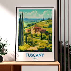 Tuscany Print - Vinyard Wall Art - Italy Poster - Travel Wall Art - Tuscany Travel Poster - Italy Art - Italian Art - Tuscany Poster Country