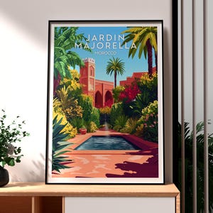 Jardin Majorelle Poster - Marrakesh Print - Marrakesh Wall Art -  Morocco Poster - Travel Wall Art - Morocco Travel Poster - Marrakesh