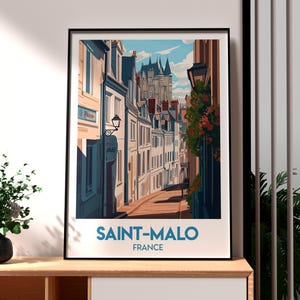 Impressão de Saint-Malo - Arte de parede da França - Pôster de Saint Malo - Arte de viagem da cidade da França - Presente para viajante - Impressão de viagem da França - Pôster da Bretanha