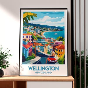 Wellington Poster - New Zealand Travel Art - Wellington Print - Lambton Quay Poster - New Zealand Poster - Wellington Wall Art - NZ Poster