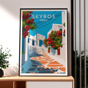 Skyros Print - Greece Wall Art - Skyros Island Poster - Travel Wall Art - Greek Art - Skyros Greece Poster - Skyros Coastal Art - Greek