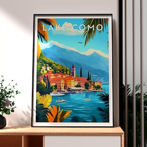 Lake Como Print - Lake Como Wall Art - Italy Poster - Italy Wall Art - Europe Travel Poster - Lombardy Poster - Lake Como - Italian Art
