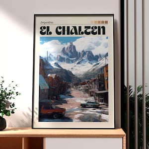 El Chalten Travel Print - Argentina Wall Art - El Chalten Mountains - Travel Poster - El Chalten Poster - Gift for Traveller - Argentina Art