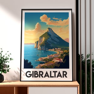 Gibraltar Print - Gibraltar Wall Art - Rock of Gibraltar Wall Art - Europe Travel Print - Bay of Gibraltar Print - Gibraltar Travel Print