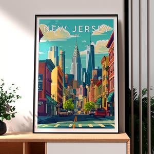 New Jersey Print - USA Wall Art - New Jersey Poster - USA Wall Art - Gift for Traveller - New Jersey Print - Cape May Poster Peninsula Coast