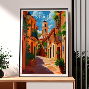 Spain Travel Print - Spain Wall Art - Barcelona Madrid Valencia Art - Travel Wall Art - Vacation Poster - Spain Travel Art - Spain Travel