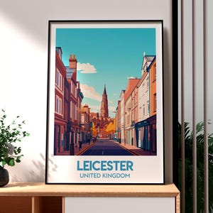 Leicester Print - Leicester City Wandkunst - Vereinigtes Königreich Poster - Reise Wandkunst - The Midlands Print - Leicester - UK City Poster