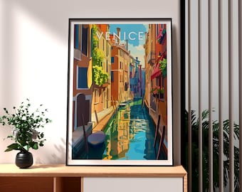 Venice Canal Art Print: Italy Travel Poster
