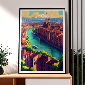 Lyon Poster - Frankreich Wandkunst - Lyon Stadt Poster - Frankreich Reisedruck - Frankreich-Reisedruck - Lyon Wandkunst - Französische Stadtkunst - Lyon Frankreich