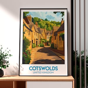 The Cotswolds Print - UK Village Wall Art -  UK Countryside Poster - Travel Wall Art - UK City Poster - Cotswolds Art - Gloucestershire Art