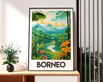 Borneo Print - Borneo Wall Art - Borneo Nature Poster - Asia Travel Wall Art - Gift for Traveller - Borneo Travel Print - Wildlife Poster