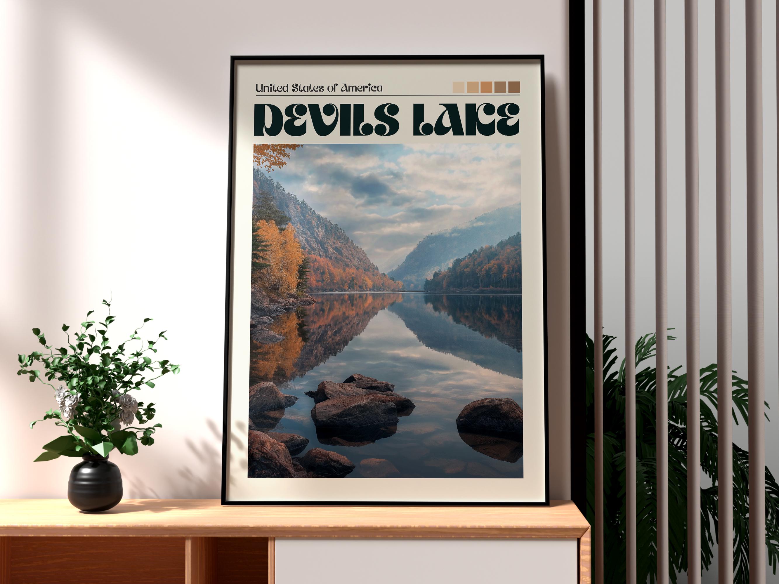Devils Lake Wisconsin Travel Poster: Semi-gloss Wall Art - Etsy