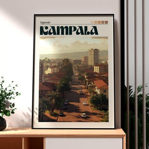 Kampala Travel Print - Uganda Wall Art -  Kampala Poster - Uganda Travel Wall Art - Africa Poster - Africa City Art - Kampala Wall Art