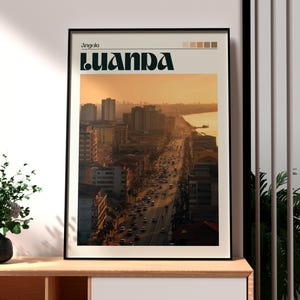 Póster de Luanda - Impresión de Angola - Arte mural de viajes a Luanda - Arte de viajes a África - Arte de Angola - Póster de vida silvestre africana - Arte mural de la ciudad de Luanda