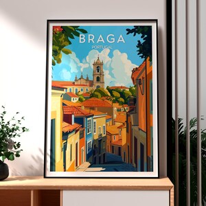 Braga Travel Print - Braga Wall Art - Portugal Art - Travel Wall Art - Vacation Poster - Holiday Print - Gift for Traveller - Braga Art