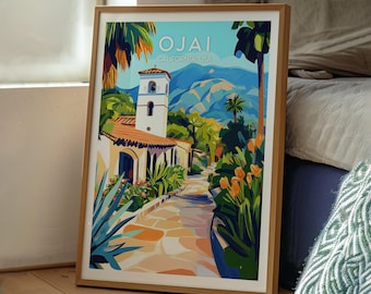 Ojai California Travel Poster: Ventura County Wall Art