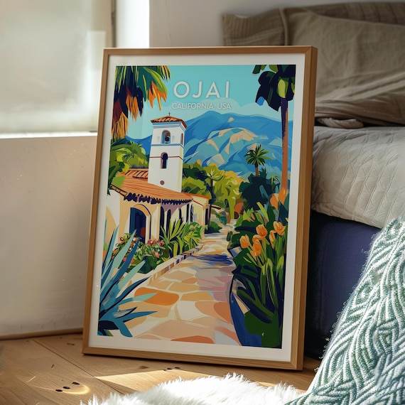 Ojai California Travel Poster: Ventura County Wall Art - Etsy
