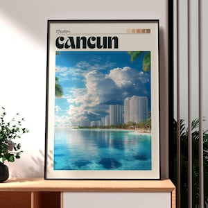Cancun Print - Cancun Mexico Wall Art -  Cancun Beach Poster - Travel Wall Art - Mexico Travel Poster - Spring Break Art - Cancun Travel Art