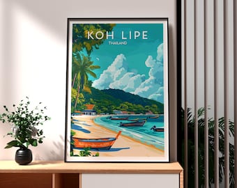 Koh Lipe Thailand Art Print: Tropical Island Beach Poster