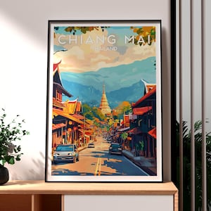 Chiang Mai Print - Thailand Wall Art - Chiang Mai Travel - Travel Wall Art - The Thailand Mountain Poster - Backpacking - Gift for Traveller