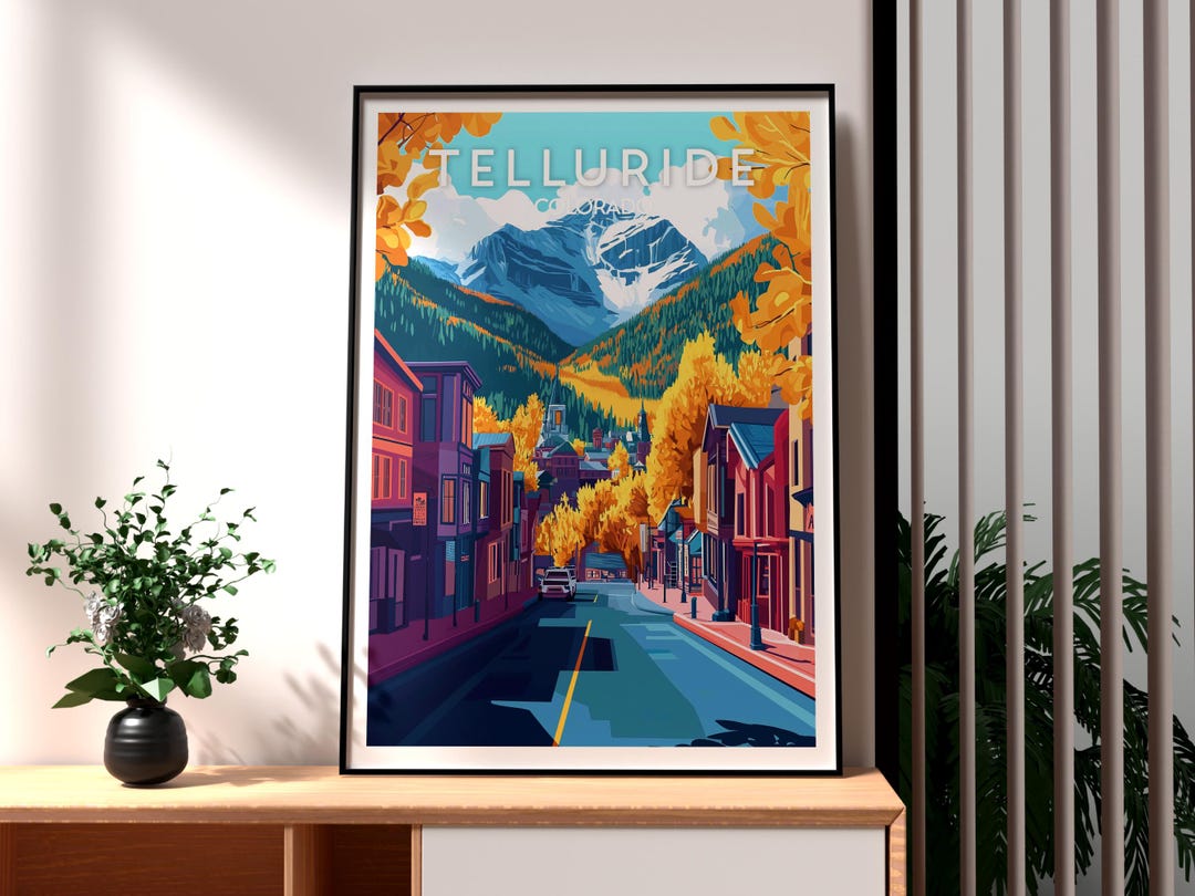 Telluride Colorado Ski Poster: Rocky Mountains Travel Art Print - Etsy