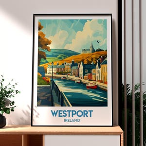 Impression Westport - Art mural Irlande - Poster Westport Irlande - Art mural voyage - Poster Irlande - Art Westport - Art République d'Irlande
