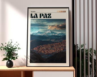 La Paz Bolivia Poster: Travel Art Print