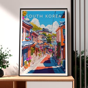South Korea Poster - South Korea Wall Art - Seoul City Art - Korea Travel Poster - Seoul Wall Art - South Kora Print - Seoul City - Korea
