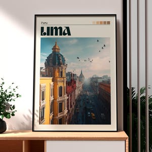 Lima Poster - Iquitos Art - Peru Travel Print - Peru Wall Art - Lima Travel Print - Peru Backpacking Poster - South America - Peru Art