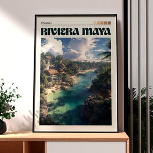 Riviera Maya Print - Riviera Maya Mexico Wall Art - Riviera Maya City Poster - Travel Wall Art - Mexico Travel Poster - Yucatan Peninsula