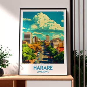 Harare Travel Print - Zimbabwe Wall Art -  Harare Poster - Zimbabwe Travel Wall Art - Africa Poster - Africa City Art - Harare Zimbabwe Art