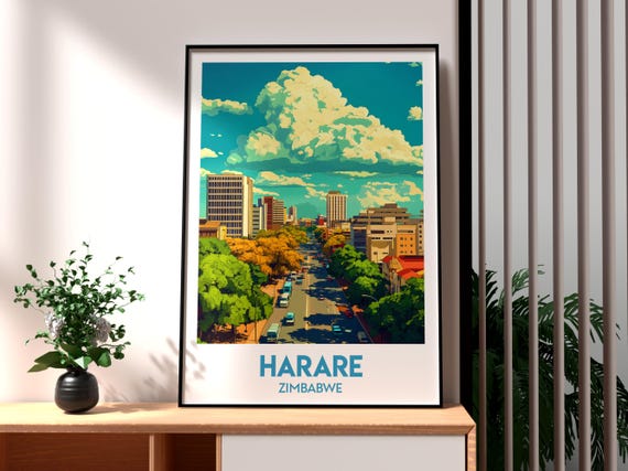 Harare Zimbabwe Travel Poster: Africa City Art Print - Etsy