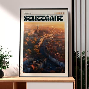 Stuttgart Travel Print - Germany Wall Art - Germany Poster - Travel Wall Art  - Gift for Traveller - Stuttgart City Art - Stuttgart Germany