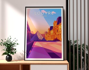Louvre Museum Print: Paris France Travel Poster