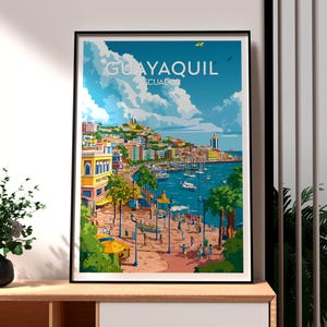 Guayaquil Poster - Ecuador Art - Ecuador Travel Print - Guayaquil Wall Art - Ecuador Travel Print - Backpacking Poster - South America Art