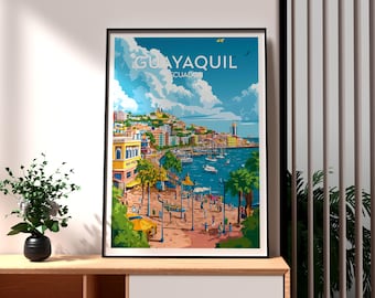Póster de Guayaquil, Ecuador: Impresión artística de viaje moderna