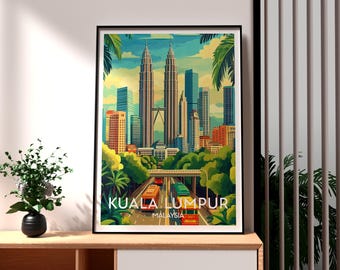Kuala Lumpur Print: Petronas Towers, Malaysia Travel Art