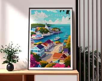 Mackinac Island Art Print: Michigan Travel Poster