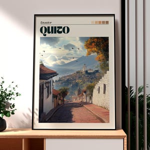 Quito Poster - Ecuador Art - Ecuador Travel Print - Quito Wall Art - Quito Ecuador Travel Print - Backpacking Poster - South America Art